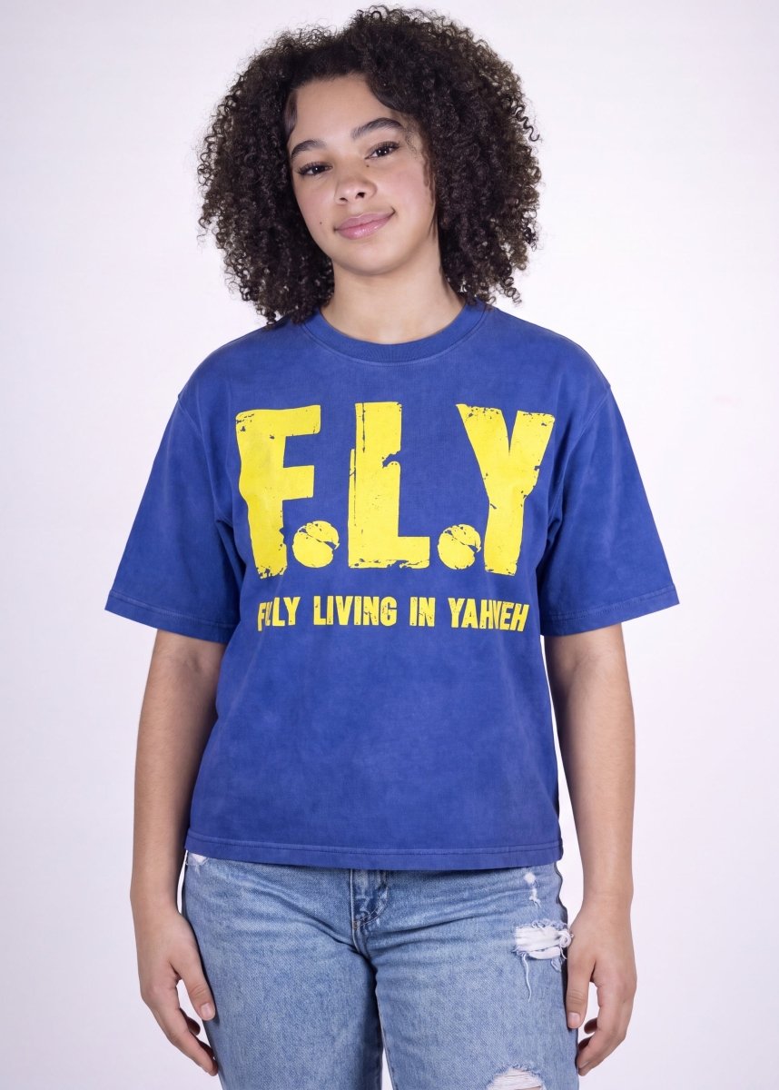 Blue F.L.Y Tee - Crowned Saints