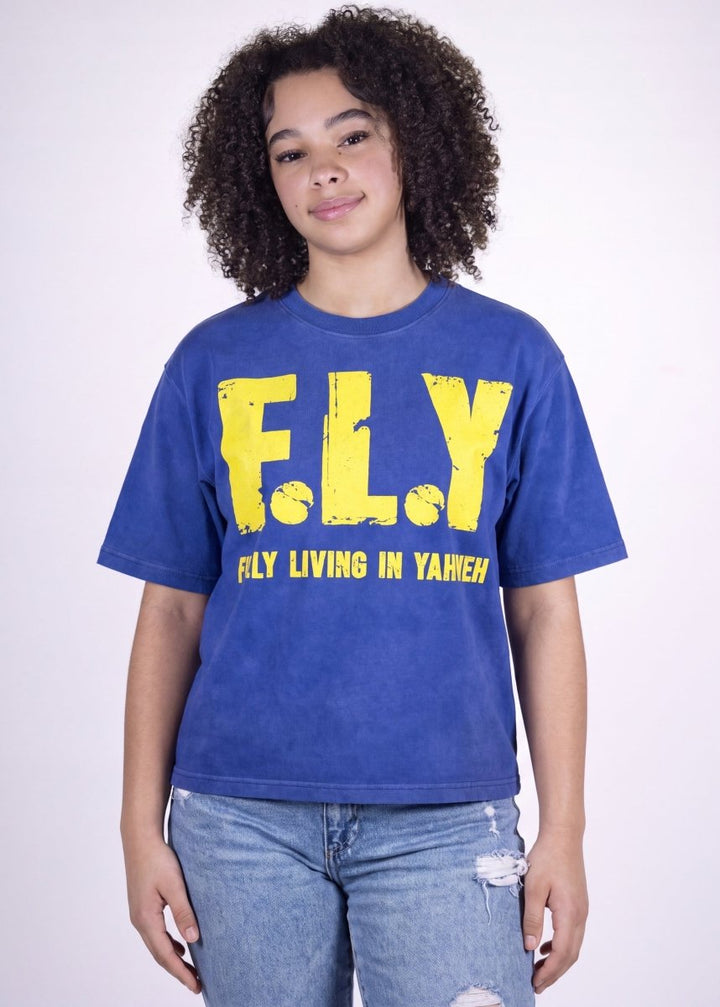 Blue F.L.Y Tee - Crowned Saints