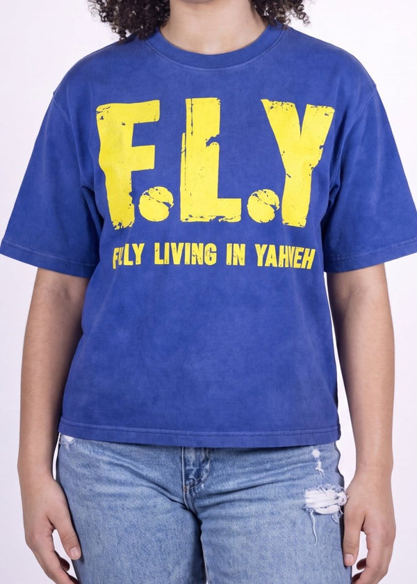 Blue F.L.Y Tee - Crowned Saints
