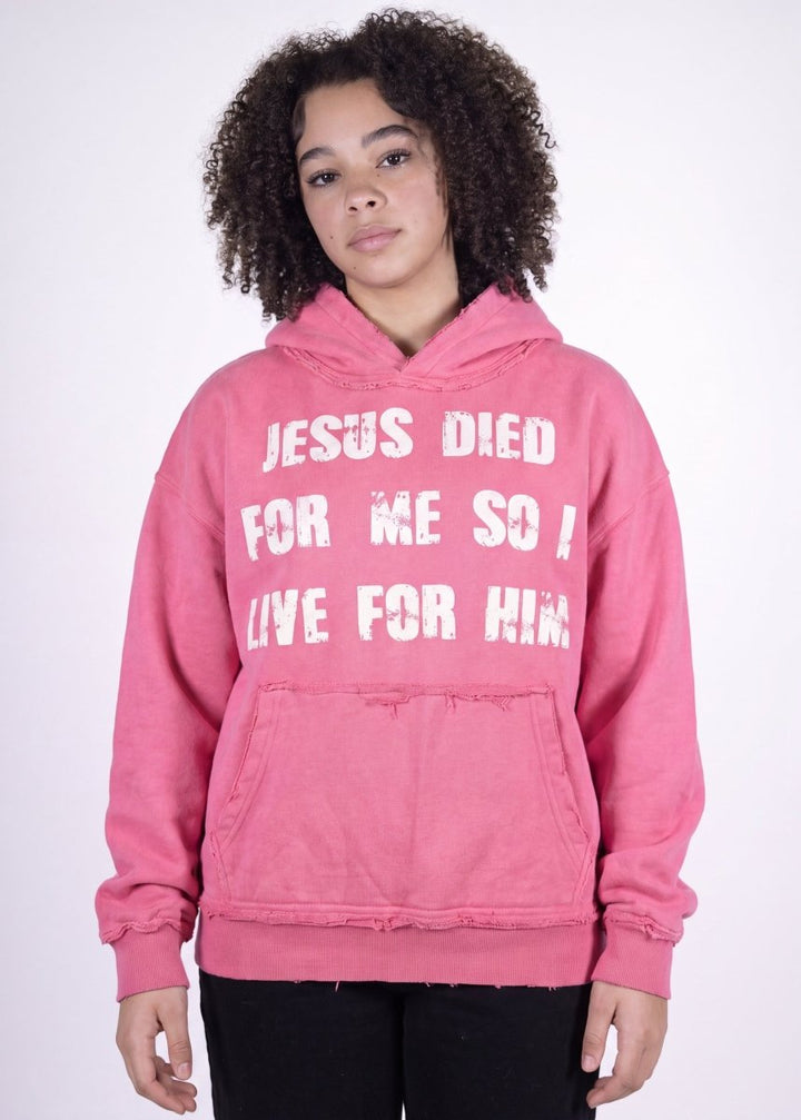 Pink Reversed Sacrifice Hoodie - Crowned Saints