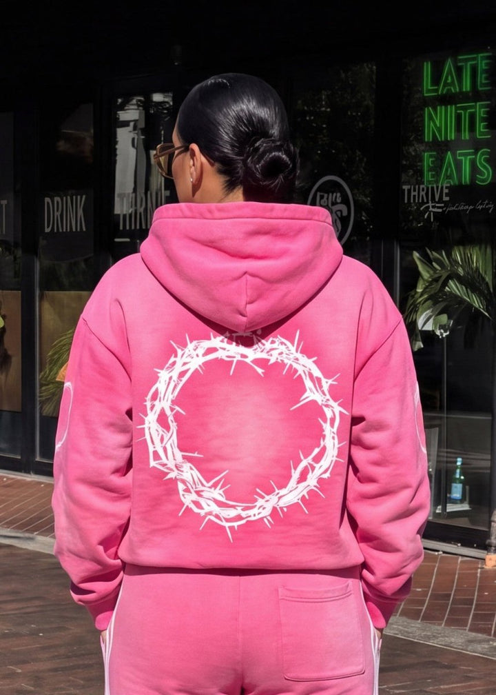 Pink Jesus Saves Zip Up Hoodie - Crowned Saints