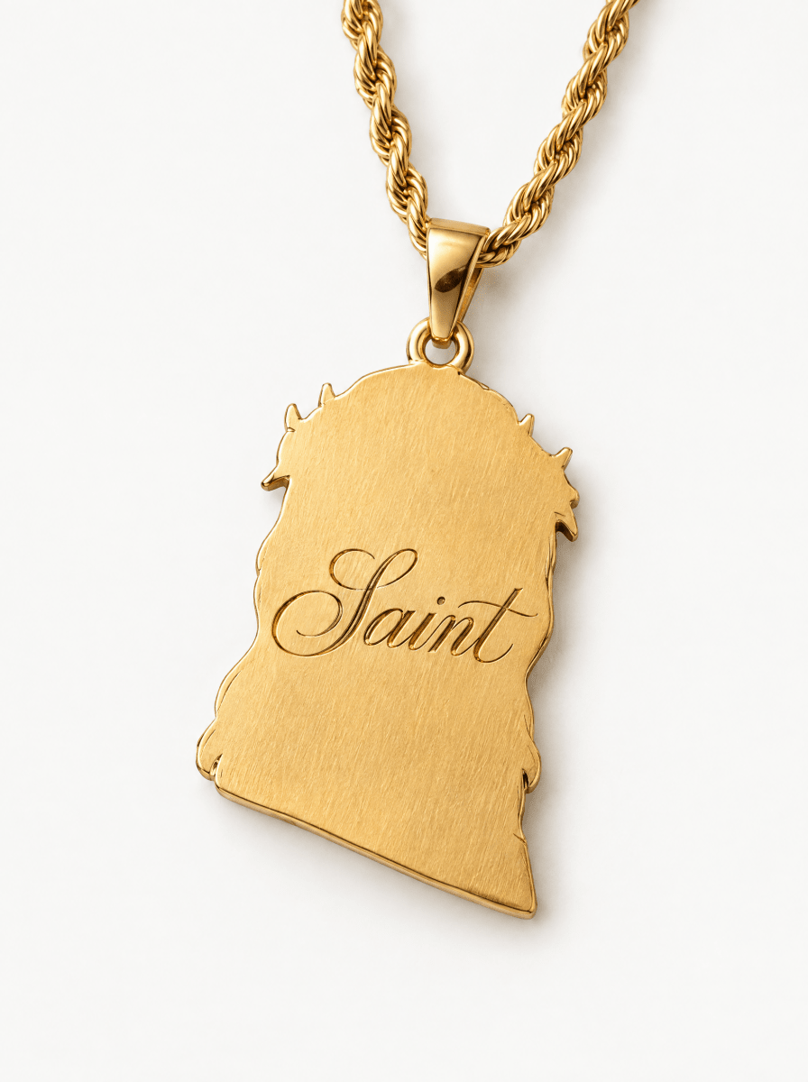 "The Jesus Piece" Gold Chain - Crowned Saints