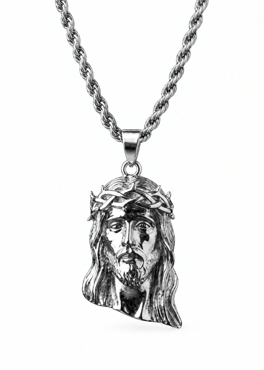 "The Jesus Piece" Silver Chain - Crowned Saints