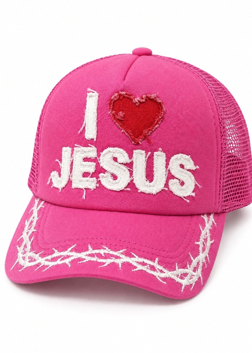 "I Love Jesus" Pink Trucker Hat - Crowned Saints