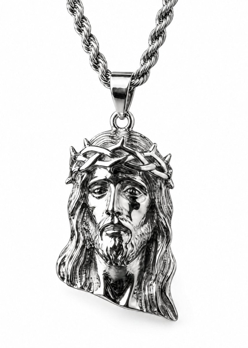 "The Jesus Piece" Silver Chain - Crowned Saints