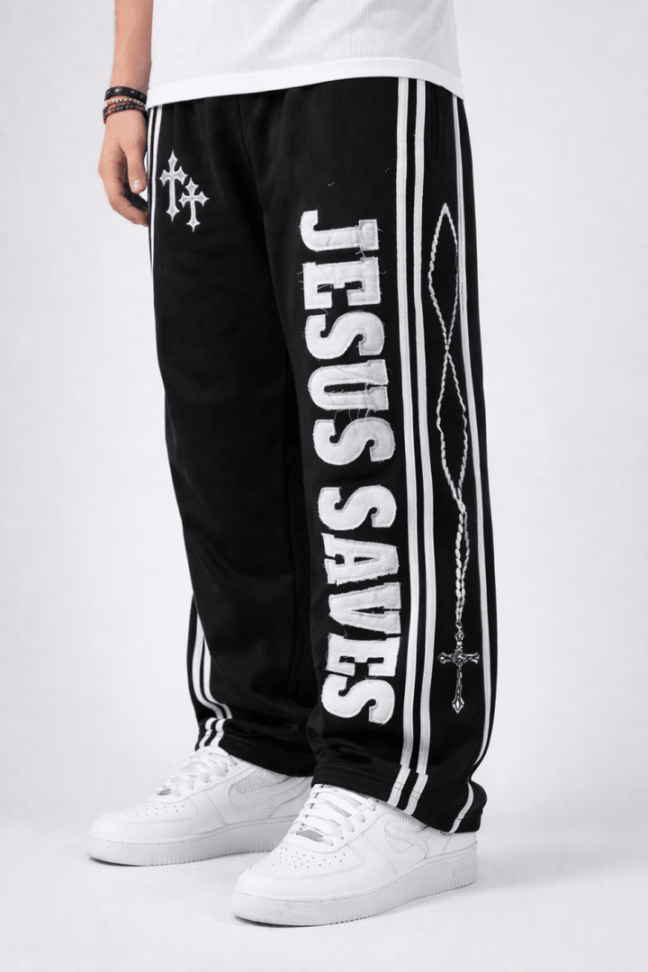 Black Jesus Saves Sweatpants - Crowned Saints