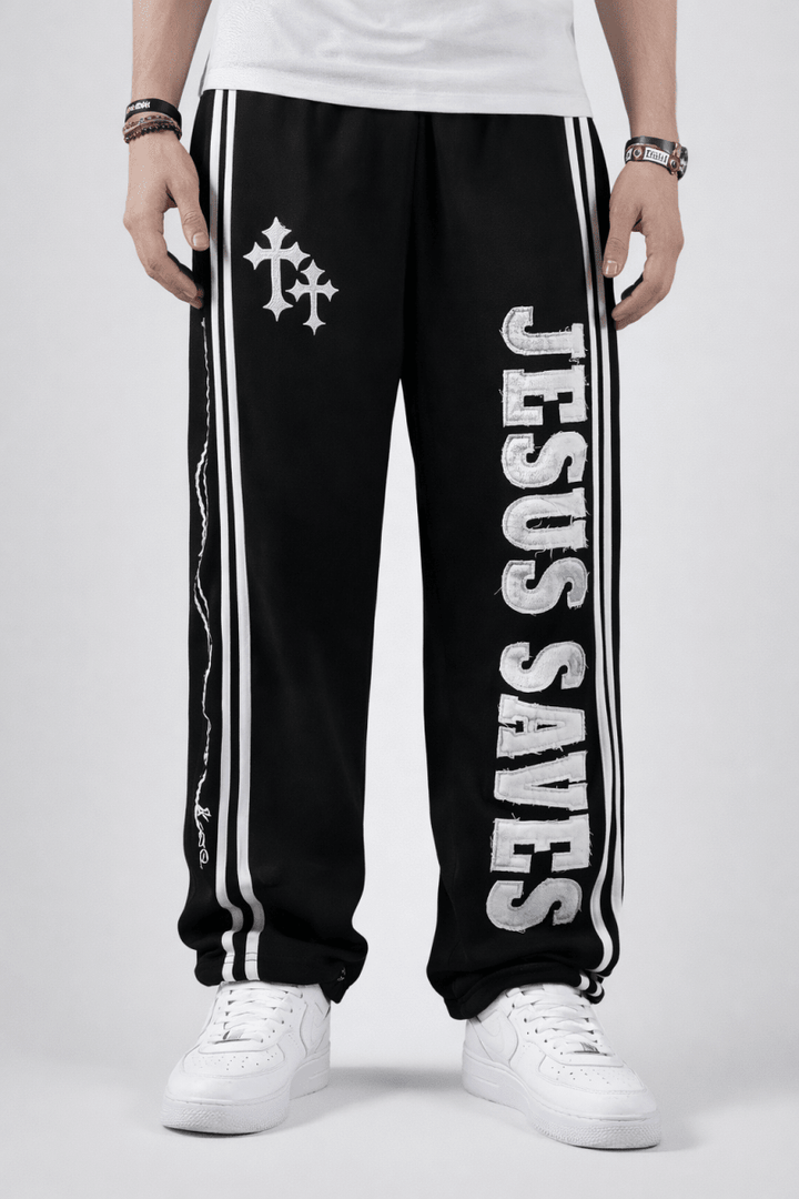 Black Jesus Saves Sweatpants - Crowned Saints