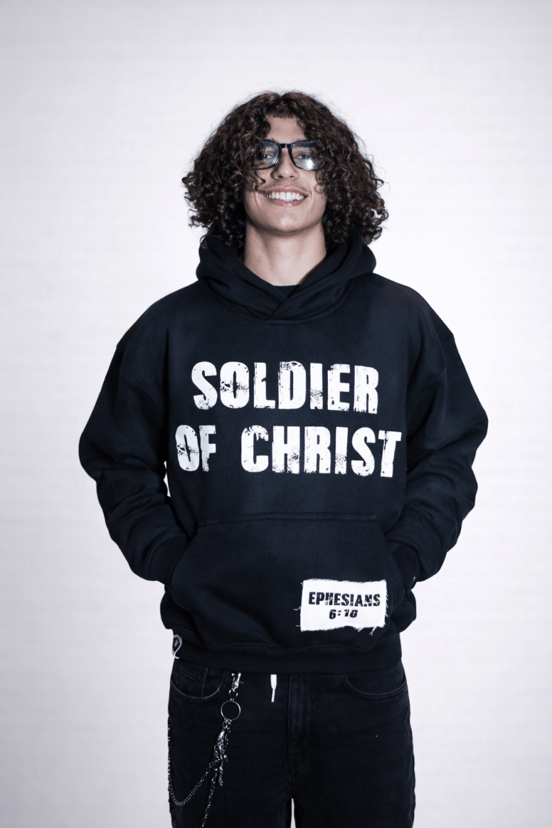 Black Soldier Hoodie - Crowned Saints