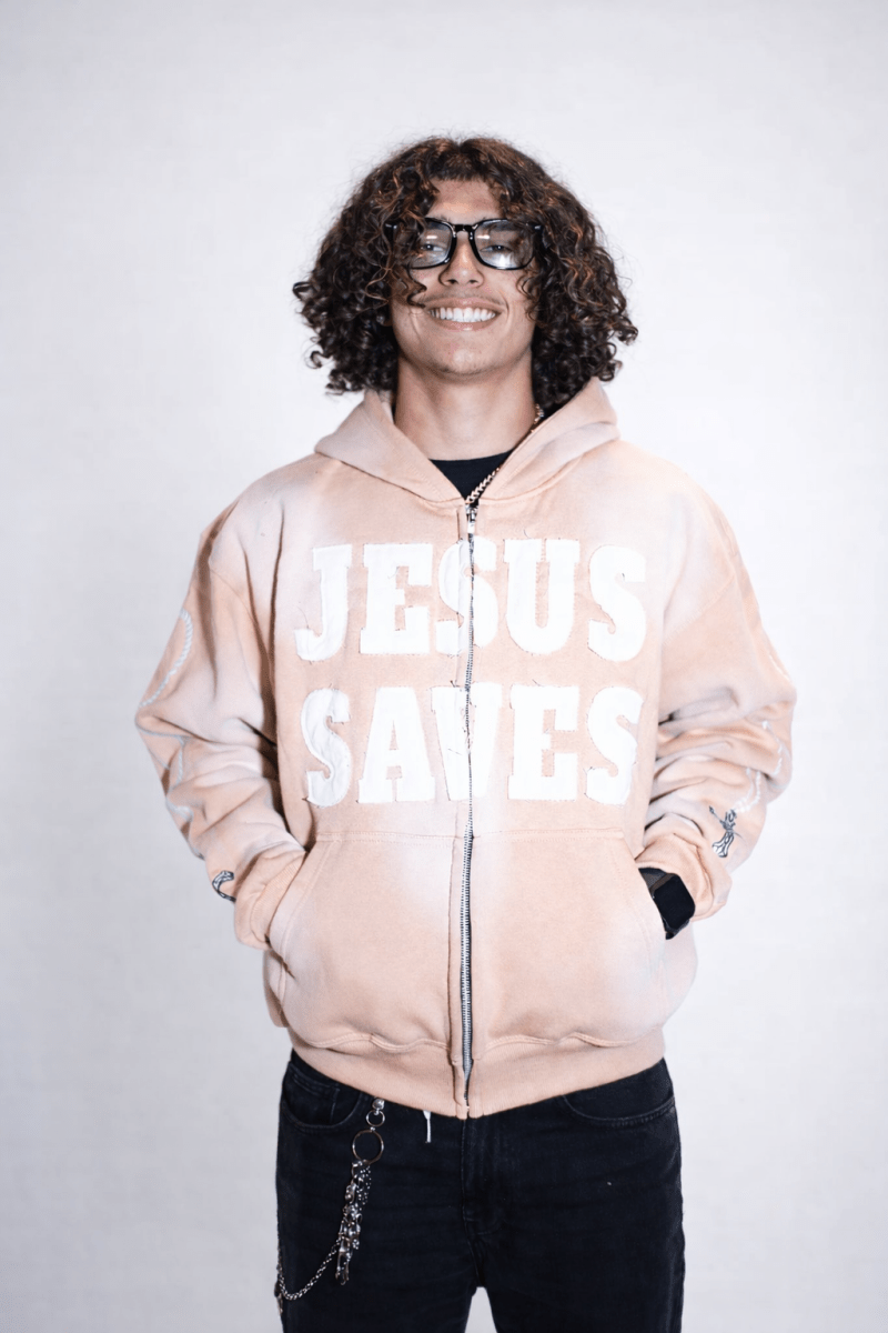 Cream Jesus Saves Zip Up Hoodie - Crowned Saints